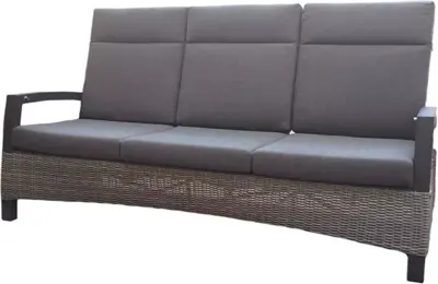 Trestino verstelbare loungebank barree 3-zits antraciet - afbeelding 1