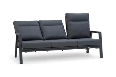 Trestino verstelbare loungebank lectoure 3-zits antraciet - afbeelding 2