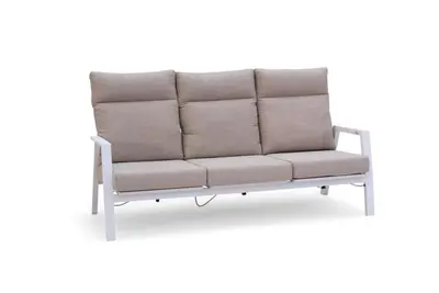 Trestino verstelbare loungebank lectoure 3-zits wit - afbeelding 1