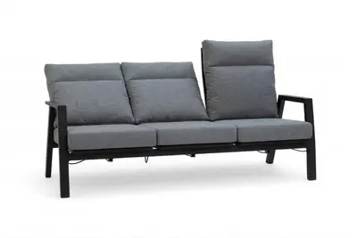 Trestino verstelbare loungebank lectoure 3-zits zwart - afbeelding 2