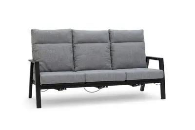 Trestino verstelbare loungebank lectoure 3-zits zwart - afbeelding 1