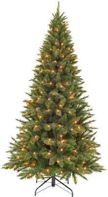 Triumph Tree Forest frosted slim verlichte kunstkerstboom groen 230cm - 304 lampjes - afbeelding 1