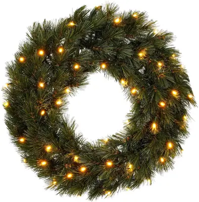 Triumph Tree Forest frosted verlichte kerstkrans groen Ø 45cm - 48 lampjes - afbeelding 5