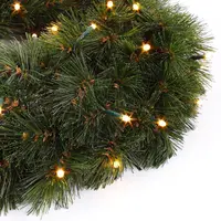 Triumph Tree Forest frosted verlichte kerstkrans groen Ø 45cm - 48 lampjes - afbeelding 4