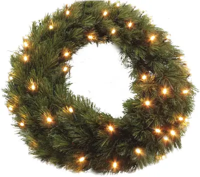 Triumph Tree Forest frosted verlichte kerstkrans groen Ø 45cm - 48 lampjes - afbeelding 6