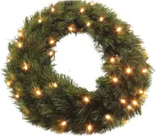 Triumph Tree Forest frosted verlichte kerstkrans groen Ø 45cm - 48 lampjes - afbeelding 6