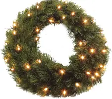 Triumph Tree Forest frosted verlichte kerstkrans groen Ø 90cm - 96 lampjes - afbeelding 5