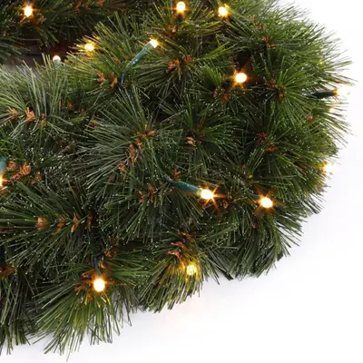 Triumph Tree Forest frosted verlichte kerstkrans groen Ø 90cm - 96 lampjes - afbeelding 4