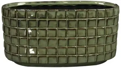 TS bloempot Stian 26x13x13cm mosgroen