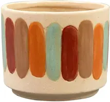 TS Collection bloempot anna keramiek 11x9cm striped - afbeelding 1