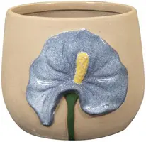 TS Collection bloempot antura keramiek 8x7cm blauw - afbeelding 1