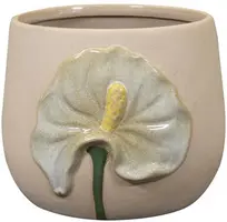 TS Collection bloempot antura keramiek 8x7cm wit - afbeelding 1