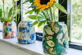 TS Collection bloempot bee metaal 21x24cm groen - afbeelding 2
