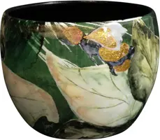 TS Collection bloempot bee metaal 9x7cm green