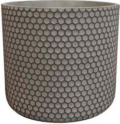 TS Collection bloempot bernt steen 11x11cm shiny zwart - afbeelding 1
