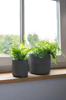 TS Collection bloempot bernt steen 11x11cm shiny zwart - afbeelding 3