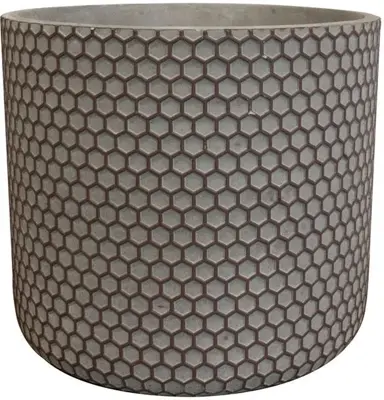 TS Collection bloempot bernt steen 14x13cm shiny black - afbeelding 1