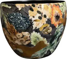 TS Collection bloempot berry metaal 21x16cm blue