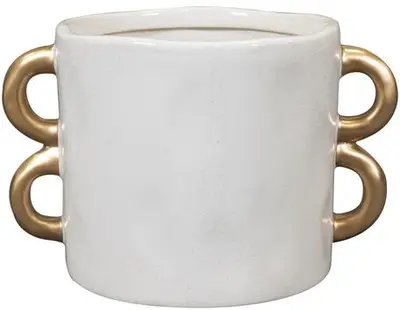 TS Collection bloempot bianca keramiek 14x13cm ivoor