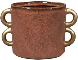 TS Collection bloempot bianca keramiek 14x13cm koraal - afbeelding 1