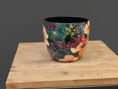 TS Collection bloempot blooming metaal 17x15cm smaragd - afbeelding 2