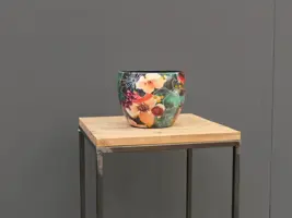 TS Collection bloempot blooming metaal 21x16cm smaragd - afbeelding 2