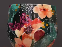 TS Collection bloempot blooming metaal 28x25cm smaragd - afbeelding 2