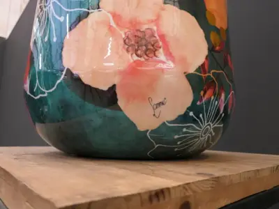 TS Collection bloempot blooming metaal 30x42cm smaragd - afbeelding 4