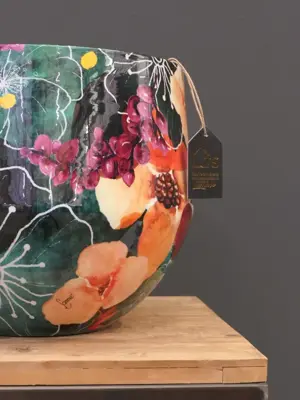 TS Collection bloempot blooming metaal 33x28cm smaragd - afbeelding 2