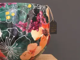 TS Collection bloempot blooming metaal 33x28cm smaragd - afbeelding 3