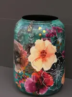TS Collection bloempot blooming metaal 46x62cm smaragd - afbeelding 1