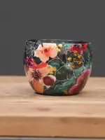 TS Collection bloempot blooming metaal 9x7cm smaragd - afbeelding 1