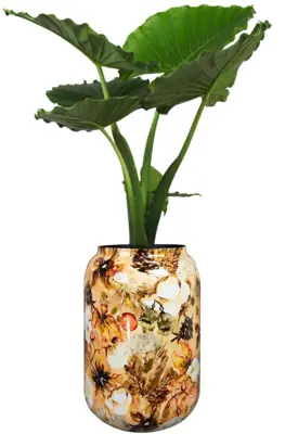 TS Collection bloempot cotton metaal 30x42cm cream - afbeelding 4