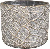 TS Collection bloempot denzel keramiek 11x11cm shiny concrete - afbeelding 1