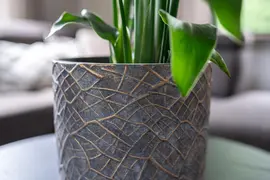 TS Collection bloempot denzel keramiek 14x13cm shiny concrete - afbeelding 3