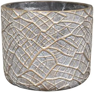 TS Collection bloempot denzel keramiek 14x13cm shiny concrete - afbeelding 1