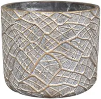 TS Collection bloempot denzel keramiek 14x13cm shiny concrete - afbeelding 1