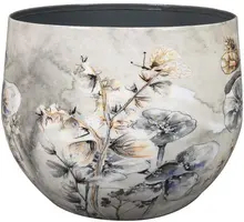 TS Collection bloempot designed by lammie kunststof, metaal 17x15cm moonlight meadow - afbeelding 1