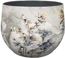 TS Collection bloempot designed by lammie kunststof, metaal 21x17cm moonlight meadow - afbeelding 1