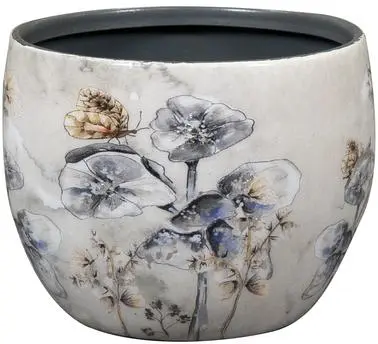 TS Collection bloempot designed by lammie kunststof, metaal 9x7cm moonlight meadow - afbeelding 1