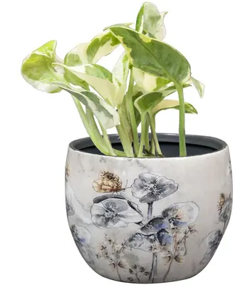 TS Collection bloempot designed by lammie kunststof, metaal 9x7cm moonlight meadow - afbeelding 2