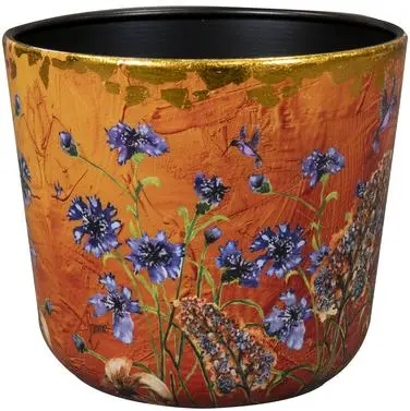 TS Collection bloempot dreamy hummingbird kunststof, metaal 16x14cm dreamy hummingbird