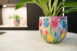 TS Collection bloempot dutch beauty metaal 17x15cm spring - afbeelding 2