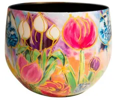 TS Collection bloempot dutch beauty metaal 21x17cm spring - afbeelding 1