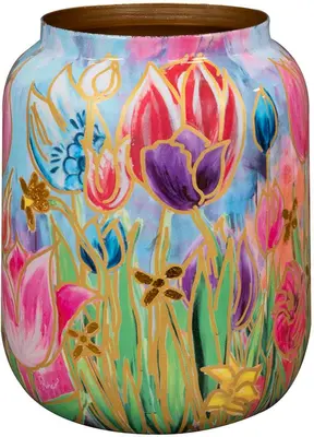 TS Collection bloempot dutch beauty metaal 21x24cm spring - afbeelding 1