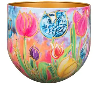 TS Collection bloempot dutch beauty metaal 28x25cm spring - afbeelding 1