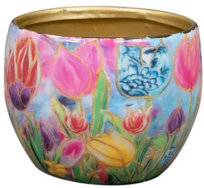 TS Collection bloempot dutch beauty metaal 9x7cm spring - afbeelding 1