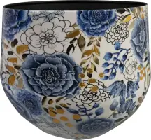 TS Collection bloempot dutch metaal 33x28cm blue