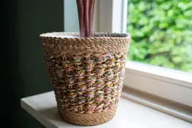 TS Collection bloempot eline textiel 29x29cm coloured - afbeelding 2