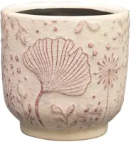 TS Collection bloempot emilia keramiek 8x8cm roze - afbeelding 1